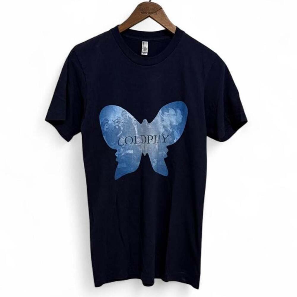Vintage American Apparel Coldplay Butterfly Graphic Band T-Shirt Small